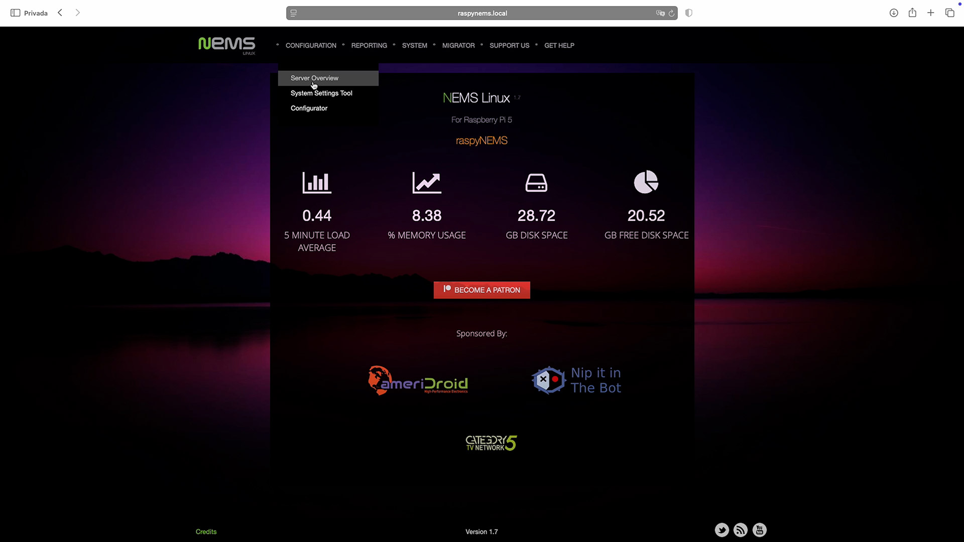NEMs monitor dashboard