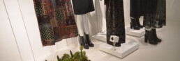 Dress motion. Interactive shop window