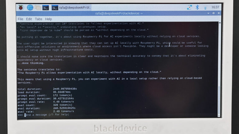 Install and run DeepSeek R-1 on a Raspberry Pi 5