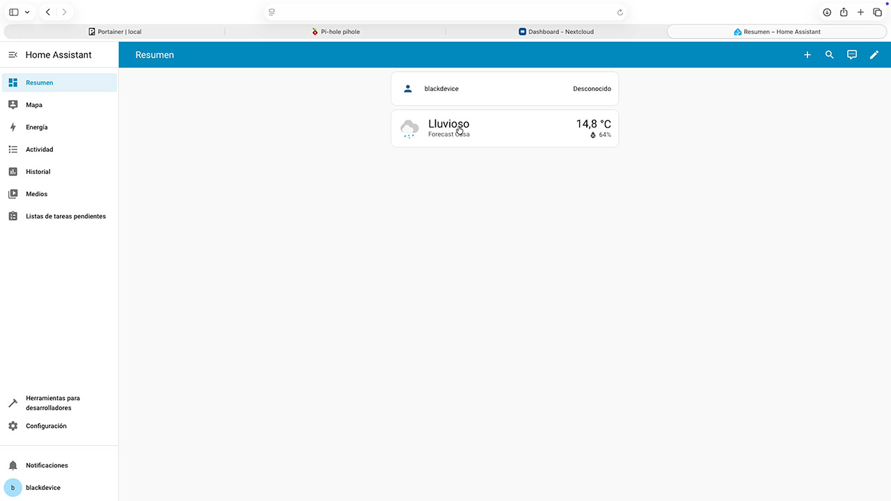 Home Assistant dashboard