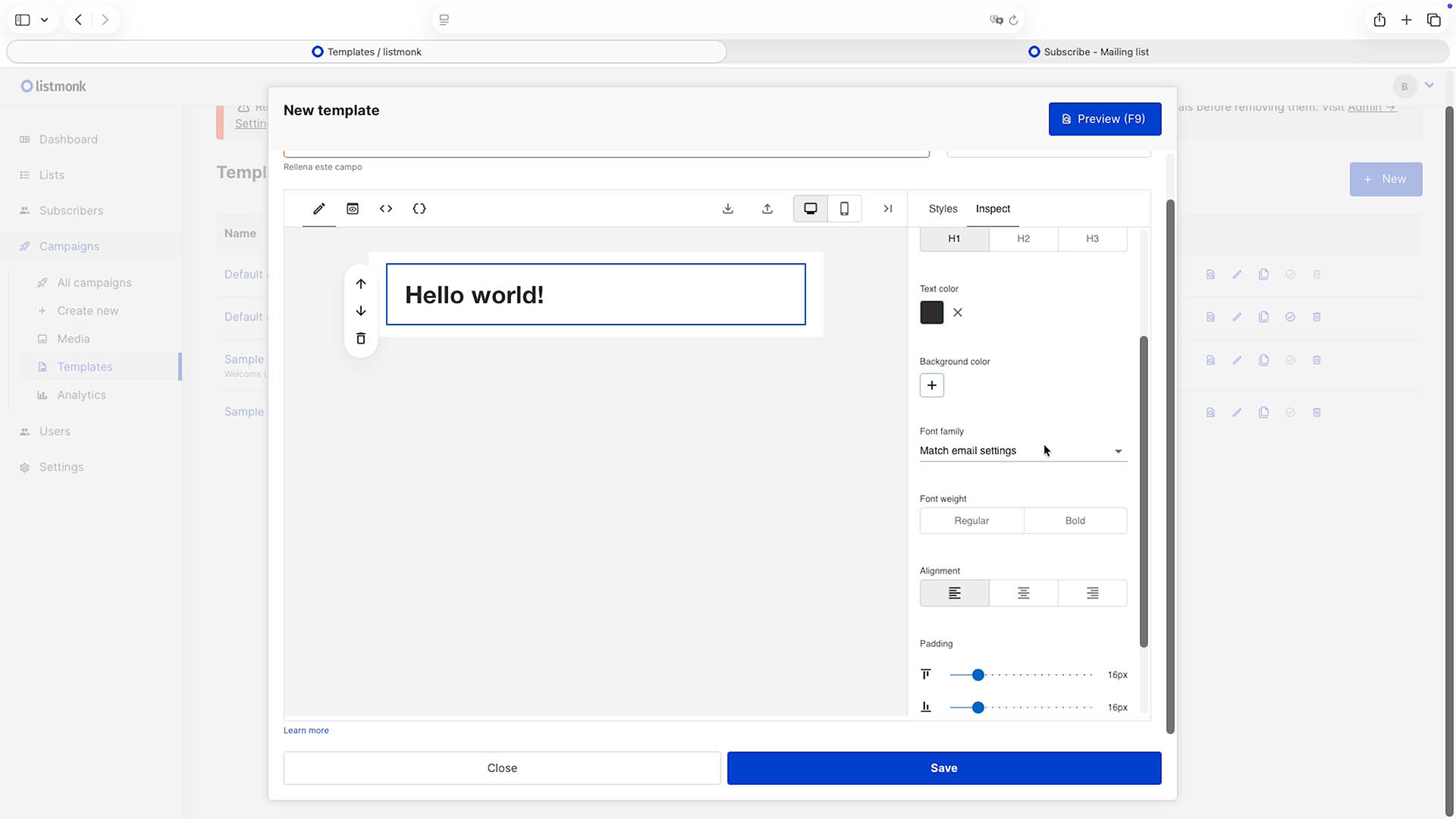 Template design listmonk newsletter