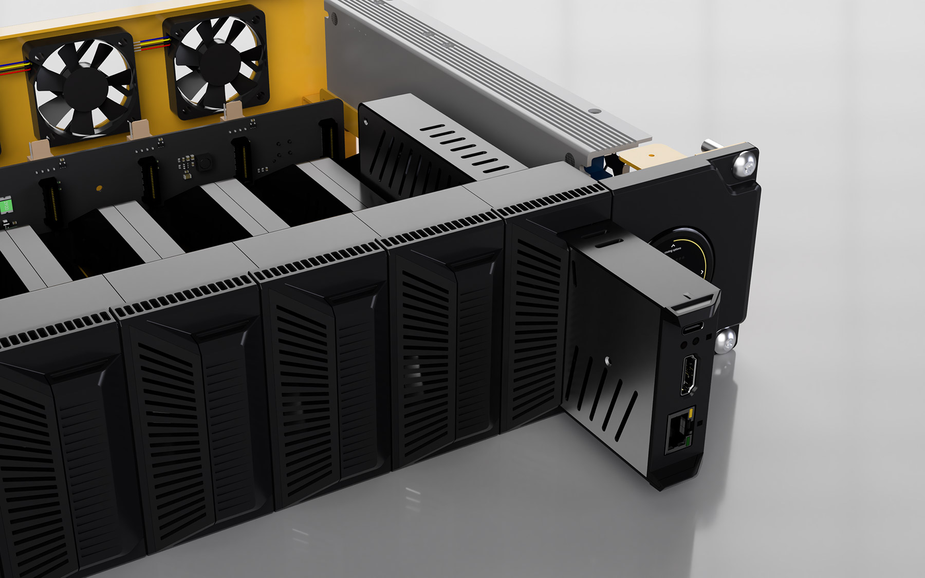 Hive modular compute system. Industrial design